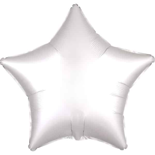 Folieballon "Satin Luxe White" Ster, 43 cm