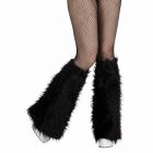 Beenwarmers pluche zwart