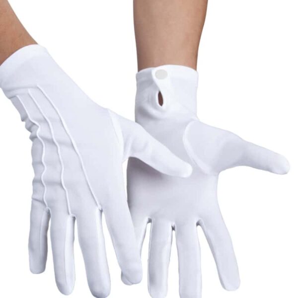Handschoenen pols XL met drukknop wit