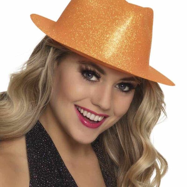 Hoed Sparkle neon oranje
