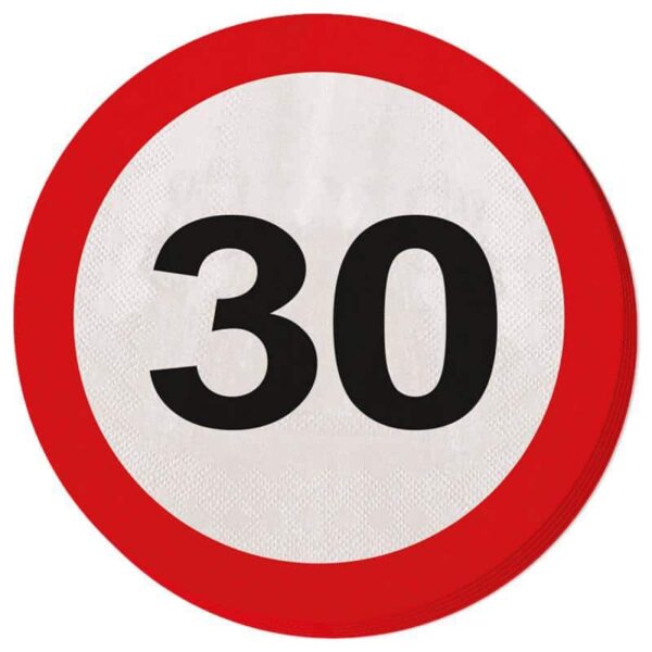 Servetten Verkeersbord 30 (20 stuks)