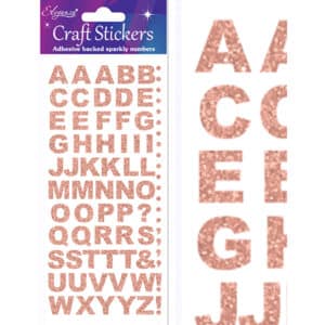 Stickers Alfabet Rose Gold rechte letter (per vel)