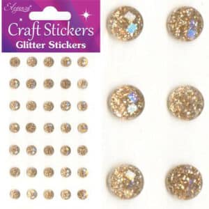 Stickers Glitter Diamantjes Champagne (per vel) 8mm