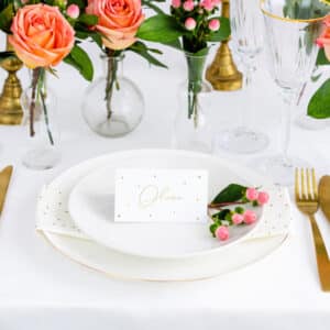 Plaatskaartje Dots Gold (10 stuks)