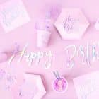 Servetten Happy Birthday Roze / Zilver (20 stuks)