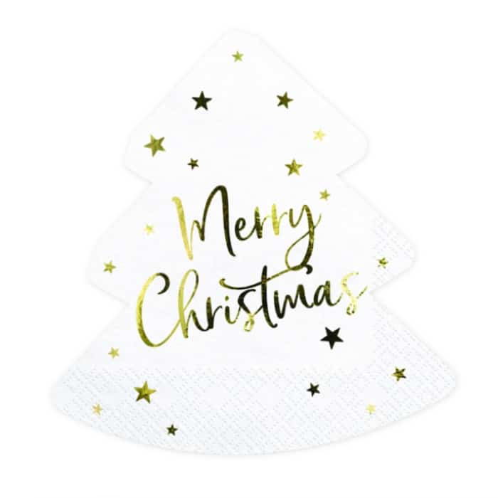 Servetten Kerstboom Merry Christmas Goud (20 stuks) Servetten Kerstboom Merry Christmas Goud (20 stuks)