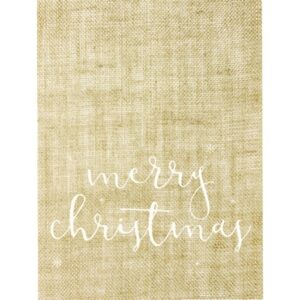 Jute tafel runner Merry Christmas, white, 50x250cm