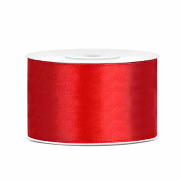 Satijn lint rood 38mm/rol 25m