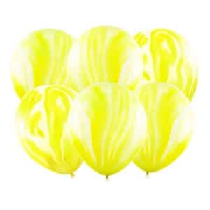 Ballonnen Marmer Print Geel 30 cm (6 stuks)