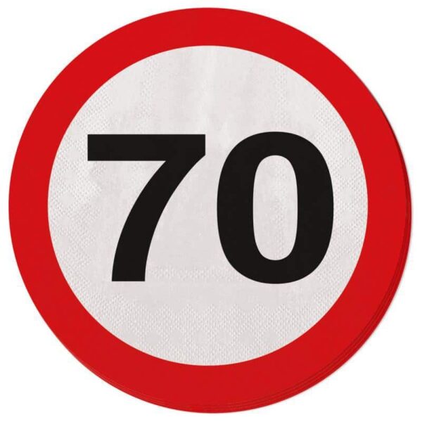 Servetten Verkeersbord 70 (20 stuks)