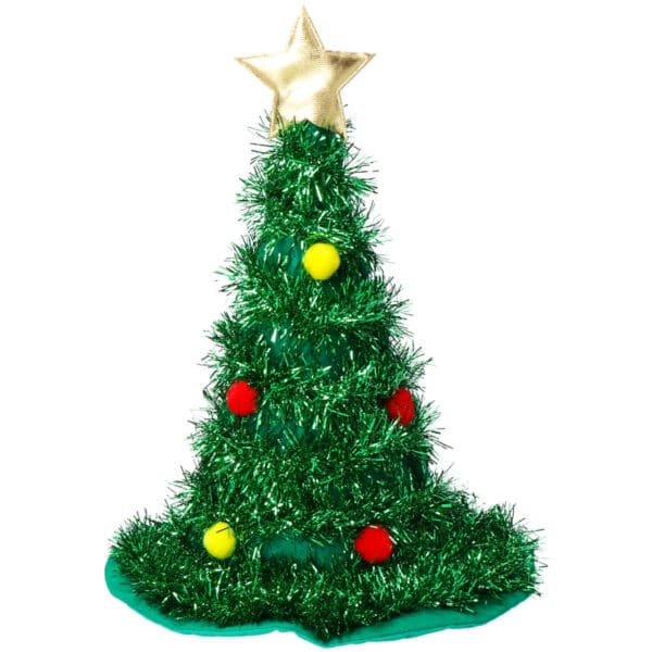 Hoed Kerstboom Groen Met Goudkleurige Ster En Ballen