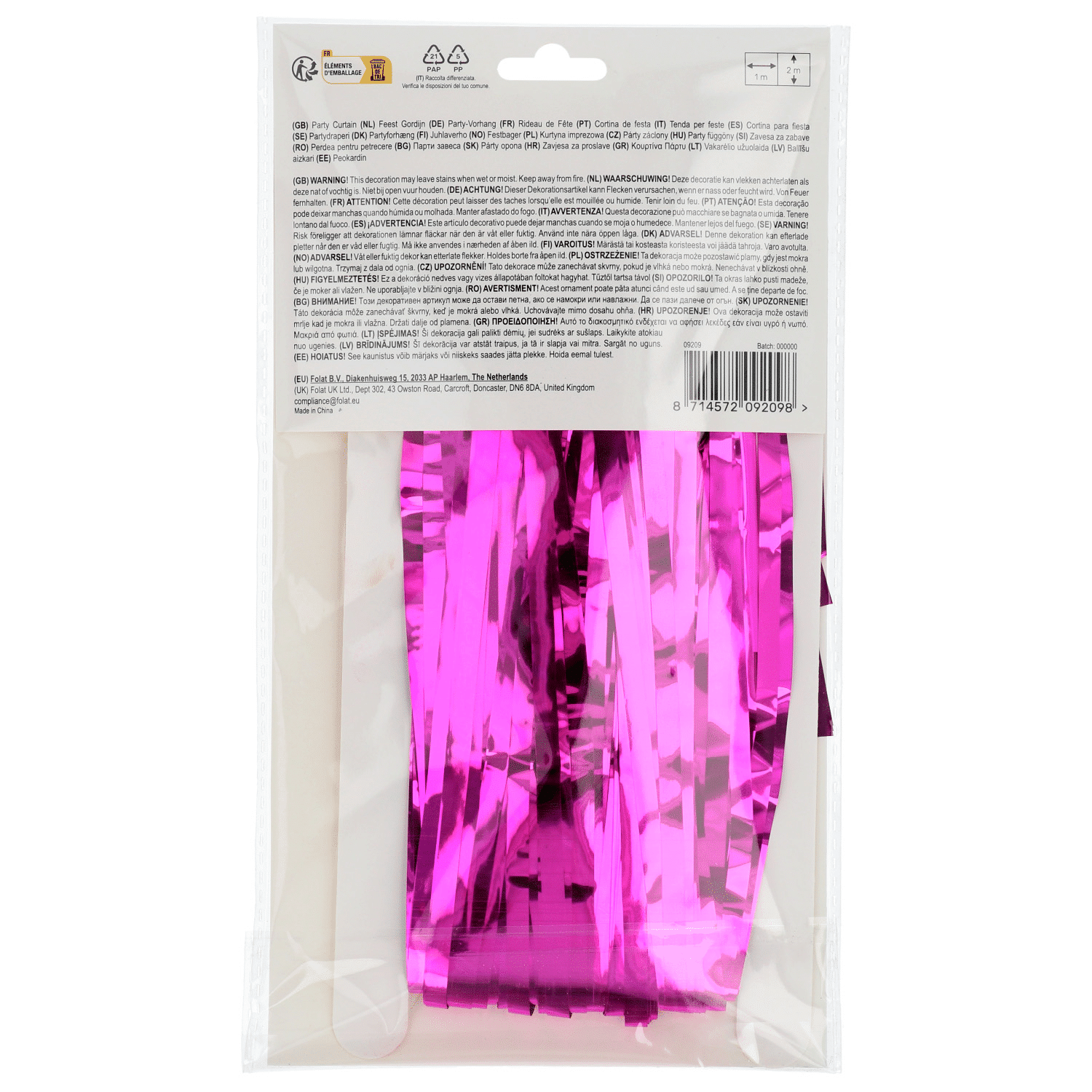 Deurgordijn folie Roze 2x1 meter - Afbeelding 3