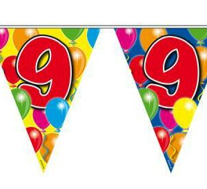 Vlaggenlijn 9 jaar Ballonnen (10 meter) Vlaggenlijn 9 jaar Ballonnen (10 meter)