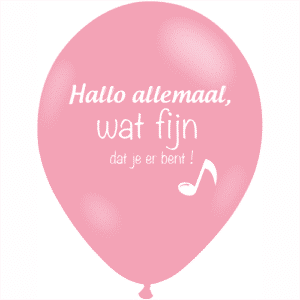 Ballonnen "Hallo allemaal" Girl 10 stuks helium licht roze/ fuchsia, opdruk wit