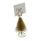 Metallic Star - Plaatskaart kerstbomen goud 4 stuks