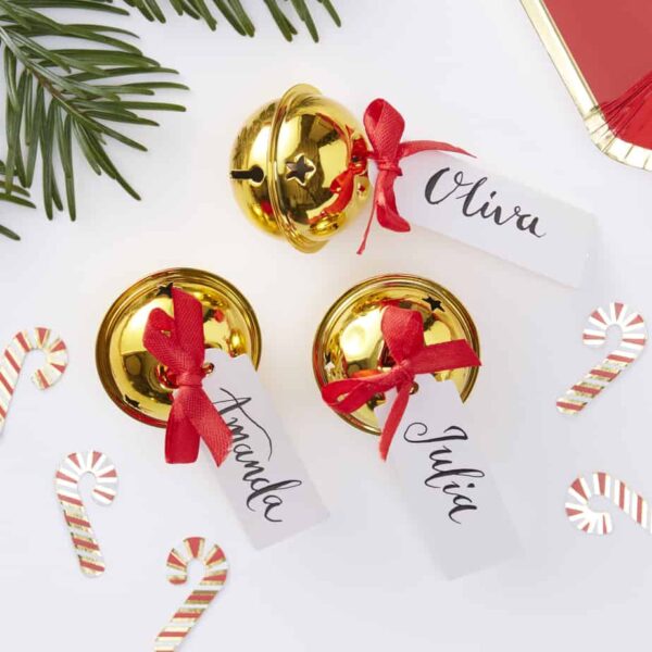 Red & Gold - Tafelbellen goud 6 stuks
