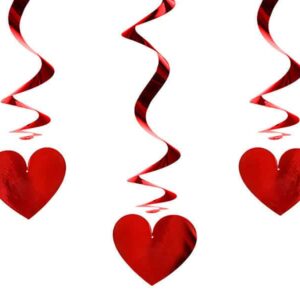 Swirl decoratie rood hartjes 3 stuks Swirl decoratie rood hartjes 3 stuks