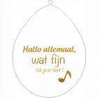 Ballonnen "Hallo allemaal" gold 10 stuks lucht