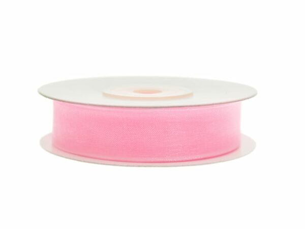 Lint roze chiffon 12mm/rol 25m