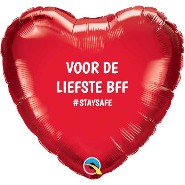Folieballon -  Hart Rood "Voor de liefste BFF"