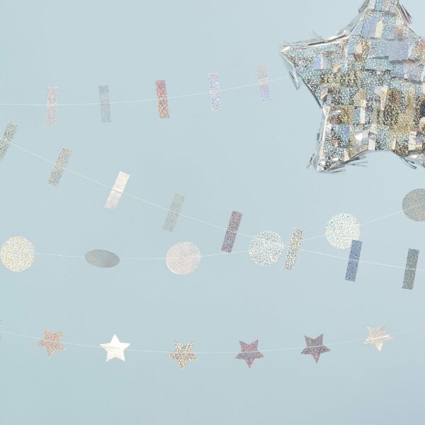 Jolly Good Vibes - Mixed holografische slinger set (6 meter)