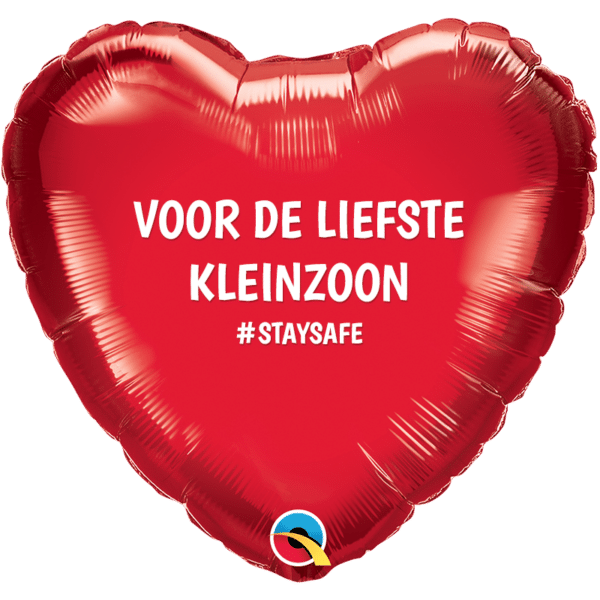 Folieballon -  Hart Rood "Voor de liefste Kleinzoon"