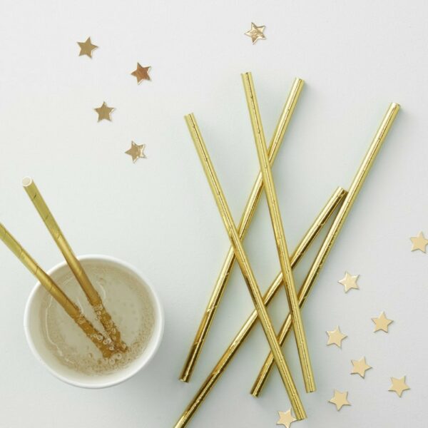 Metallic Star – Gouden Rietjes (25 stuks)