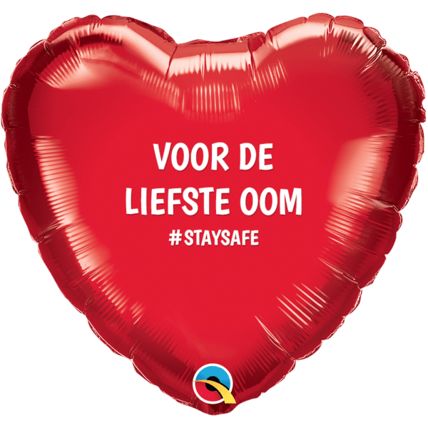 Folieballon -  Hart Rood "Voor de liefste Oom"