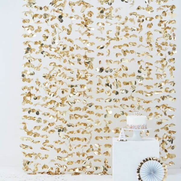 Pick & Mix - Bloemen backdrop goud (2m x 1,8m)