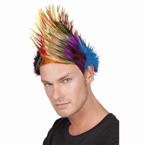 Pruik Spiky Mike veelkleurig Pruik Spiky Mike veelkleurig