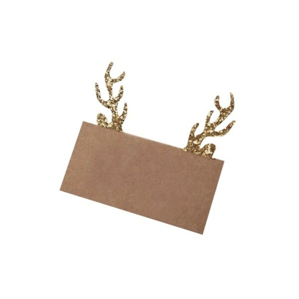 Rustic Christmas - Plaatskaart Kralen en Bladeren - 6 stuks