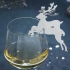 Silver Christmas - Plaatskaart zilveren glitter rendier (10 stuks)