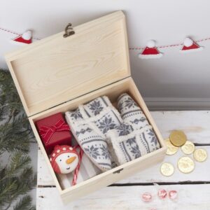 Santa & Friends - Houten kistje voor herinneringen Kerst