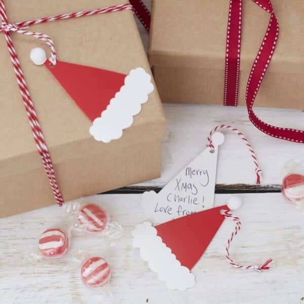 Santa & Friends - Gift tags kerstmuts 9 stuks