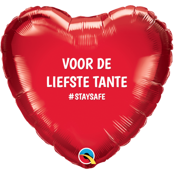 Folieballon -  Hart Rood "Voor de liefste Tante"