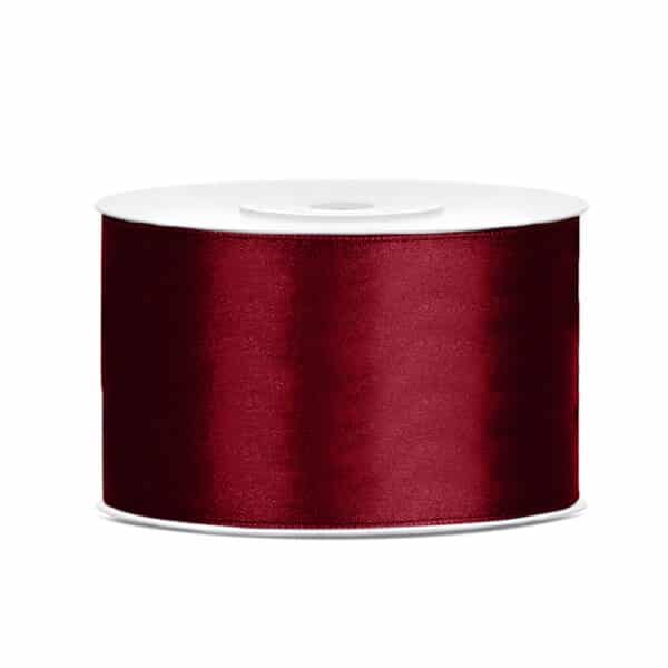 Satijn lint Bordeaux Rood 38mm/rol 25m