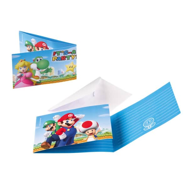 Super Mario - Uitnodigingskaarten (8 stuks)