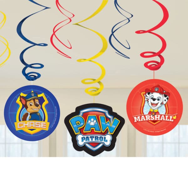 Paw Patrol Swirl Hangdecoratie (6 stuks)