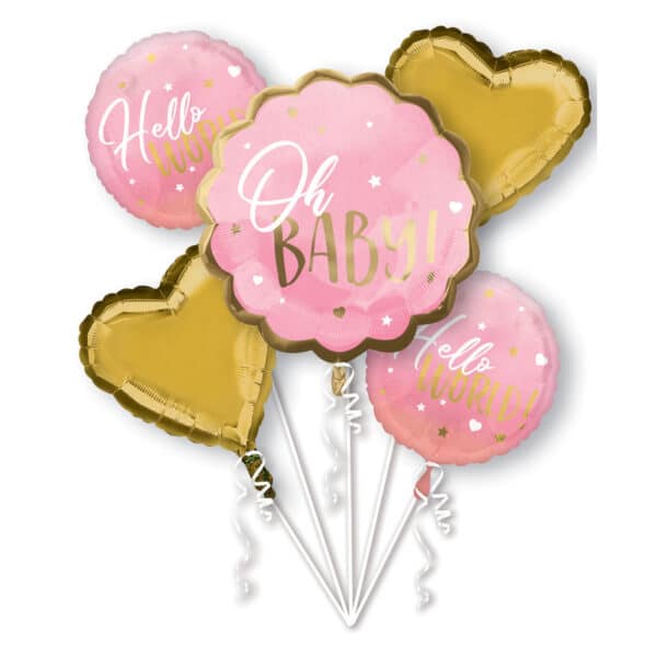 Folieballonnenset Hello World / Oh Baby (43 cm / 55 cm)