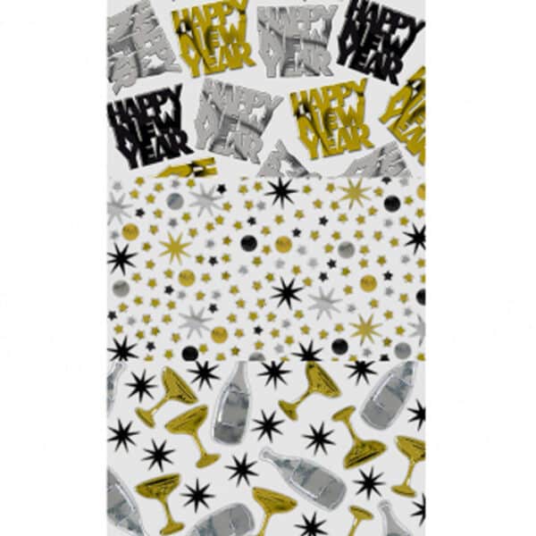 Confetti Happy New Year Black/Gold/Silver 34 g
