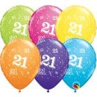 Ballonnen (28 cm) Tropical 21 jaar assorti/ 25 stuks