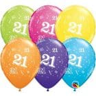 Ballonnen (28 cm) Tropical 21 jaar assorti/ 25 stuks