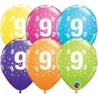 Ballonnen (28 cm) Tropical 9 jaar assorti/ 25 stuks