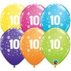 Ballonnen (28 cm) Tropical 10 jaar assorti/ 25 stuks