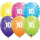 Ballonnen (28 cm) Tropical 10 jaar assorti/ 25 stuks