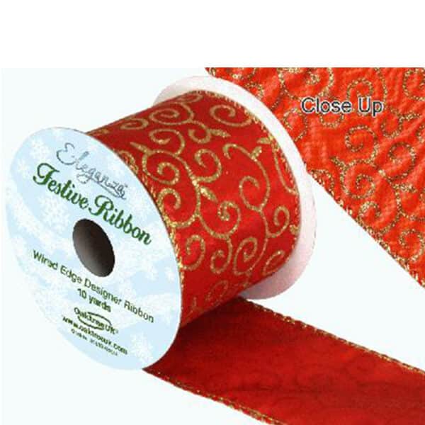Organza Lint Rood Met Hulsttakje (63mm, 9 meter)