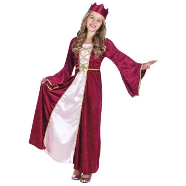 Kinderkostuum Renaissance queen (7-9 jaar)