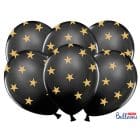 Ballonnen Zwart Met Gouden Ster (10 stuks)