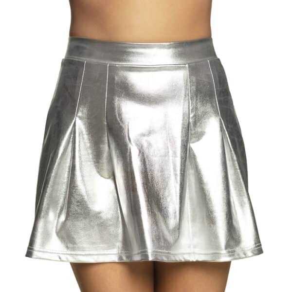 Minirokje Shiny zilver M/L