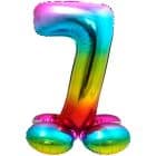 Cijfer 7 Rainbow met Standaard - 72 cm